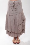 me_s13 This cafe au lait garb is just as comfy as it is chic! Look closely and you will notice the belt styling your waist and shooting a light on your juicy hips, while this skirt aligns down to your ankles in a multi-layered design.